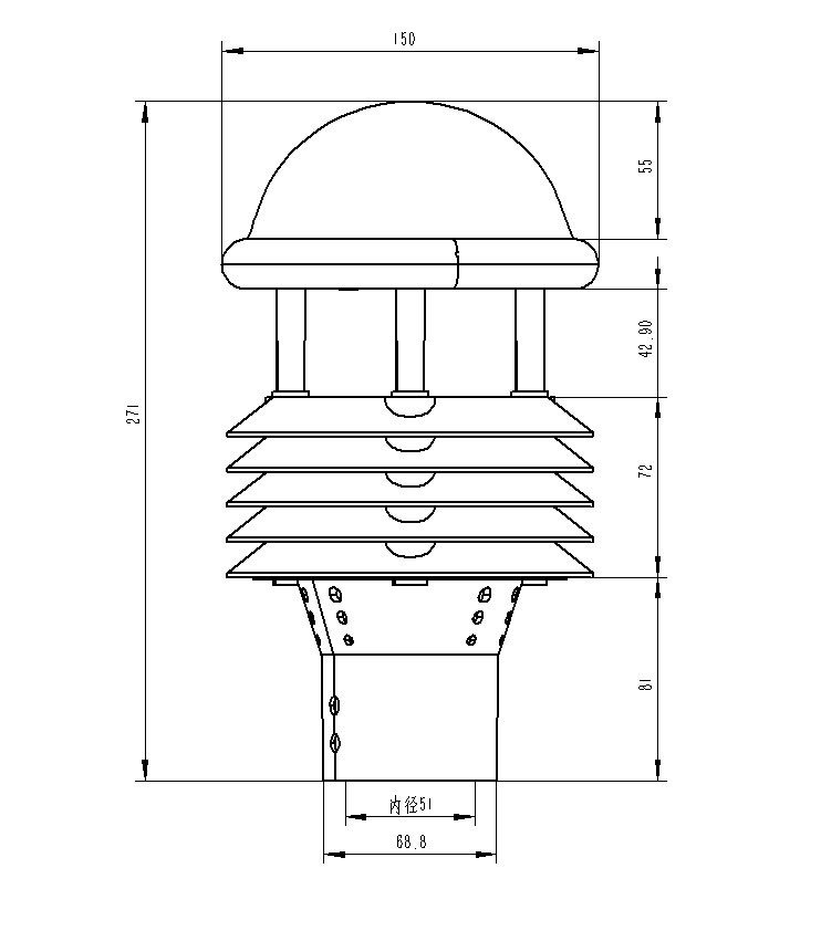 光伏電站環(huán)境監(jiān)測儀產品尺寸圖